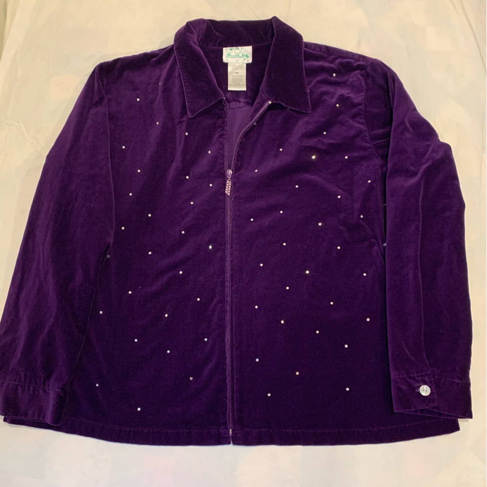 Quacker Factory Purple Blazer with Embellishments